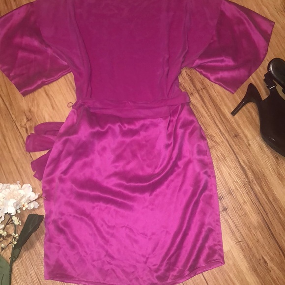 Talbots pink silk kimono dress - Picture 4 of 8